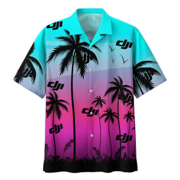 DJI Colorful Palm Trees Photography Summer Pattern Hawaiian Shirt All Over Prints Gift Loves BL1125A12DJIHW - Image 2