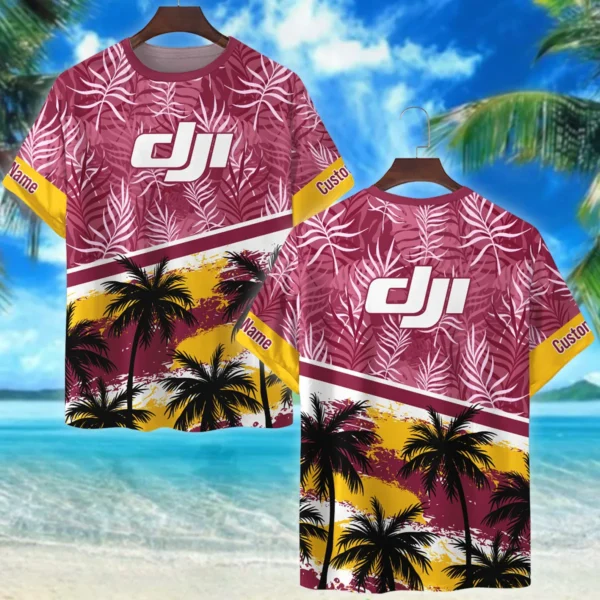 DJI Palm And Monstera Leaves Photography Summer Pattern Premium T-Shirt All Over Prints Gift Loves BL1125A15DJITS