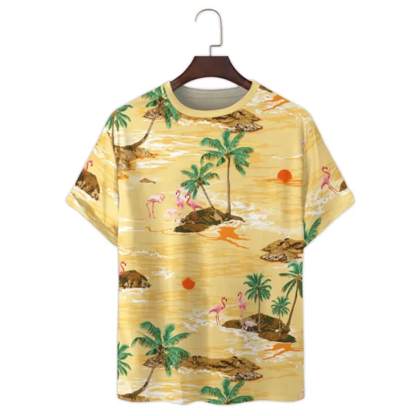 DJI Palm Island With Flamingo Photography Summer Pattern Premium T-Shirt All Over Prints Gift Loves BL1125A53DJITS - Image 2