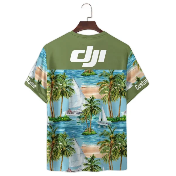 DJI Palm Sailboat Turquoise Waves Photography Summer Pattern Premium T-Shirt All Over Prints Gift Loves BL1125A35DJITS - Image 3