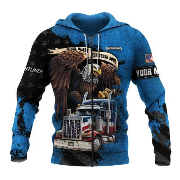 Freightliner Gift For Truckers Exclusive Logo Zipper Hoodie BLT11225A3FREZHD - Image 2