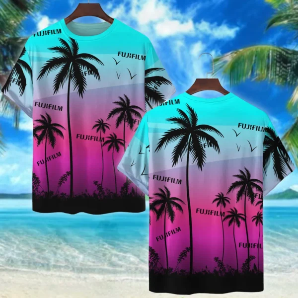Fujifilm Colorful Palm Trees Photography Summer Pattern Premium T-Shirt All Over Prints Gift Loves BL1125A12FJFTS