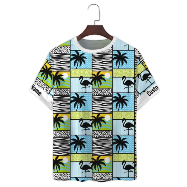 Fujifilm Flamingos And Palms Photography Summer Pattern Premium T-Shirt All Over Prints Gift Loves BL1125A9FJFTS - Image 2