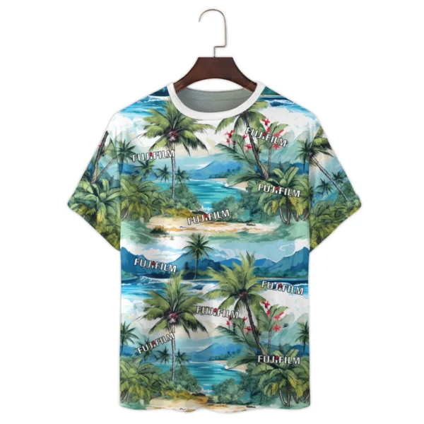 Fujifilm Hawaii Palm Tree Watercolor Photography Summer Pattern Premium T-Shirt All Over Prints Gift Loves BL1125A2FJFTS - Image 2