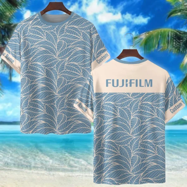 Fujifilm Outlined Leaves Minimal Style Photography Summer Pattern Premium T-Shirt All Over Prints Gift Loves BL1125A38FJFTS