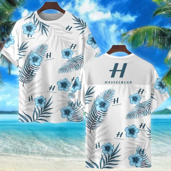 Hasselblad Hibiscus Palm Leaves Photography Summer Pattern Premium T-Shirt All Over Prints Gift Loves BL1125A4HSBTS