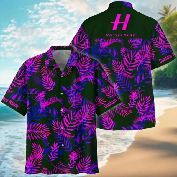 Hasselblad Neon Violet Palm Trees Photography Summer Pattern Hawaiian Shirt All Over Prints Gift Loves BL1125A54HSBHW