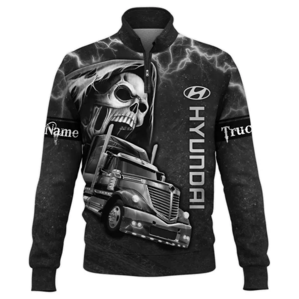 Hyundai Trucks Gift For Trucker Quarter-Zip Jacket All Over Prints BLT22125HDQTZ - Image 2