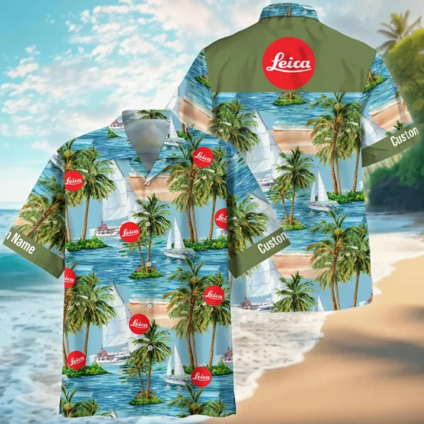 Leica Palm Sailboat Turquoise Waves Photography Summer Pattern Hawaiian Shirt All Over Prints Gift Loves BL1125A35LCHW