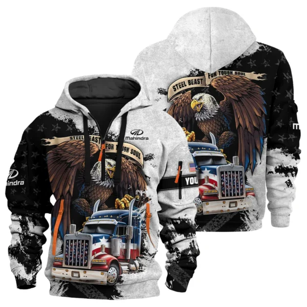 Mahindra Gift For Truckers Exclusive Logo Hoodie Half Zip BLT11225A7MHD3HZ - Image 3