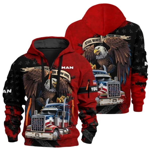 MAN Truck Gift For Truckers Exclusive Logo Hoodie Half Zip BLT11225A1MAN3HZ - Image 3