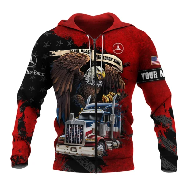 Mercedes-Benz Trucks Gift For Truckers Exclusive Logo Zipper Hoodie BLT11225A1MBZHD - Image 2