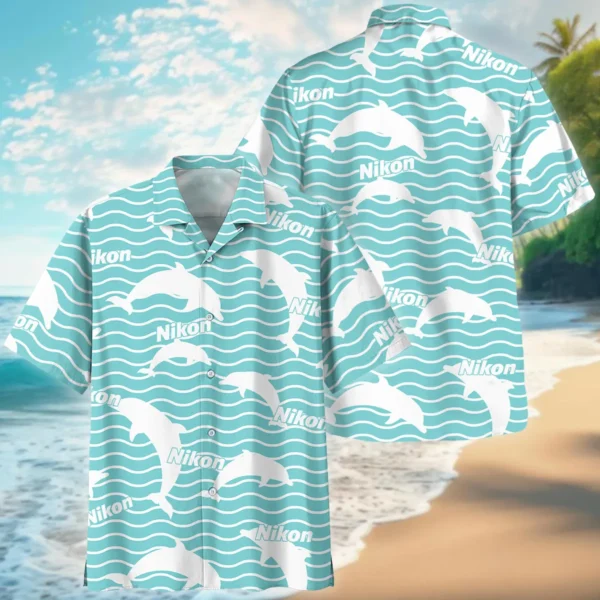 Nikon Dolphins And Waves Photography Summer Pattern Hawaiian Shirt All Over Prints Gift Loves BL1125A43NKHW