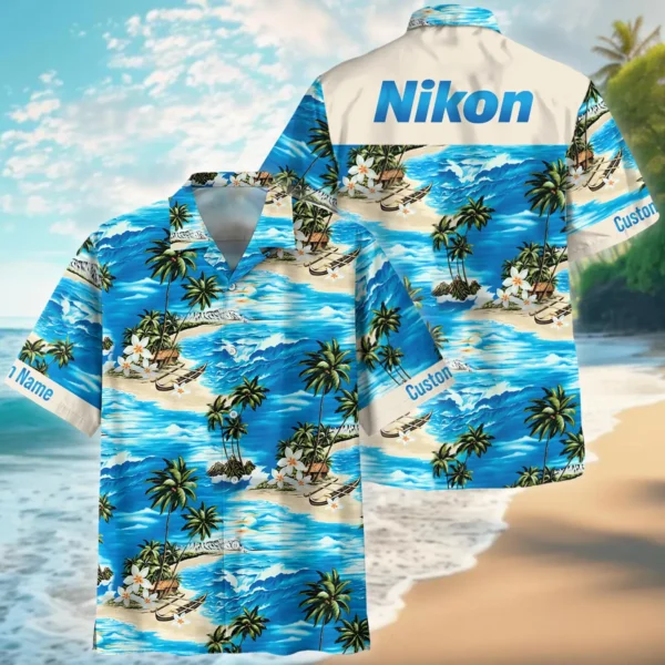 Nikon Island Palm Trees On The Sea Photography Summer Pattern Hawaiian Shirt All Over Prints Gift Loves BL1125A7NKHW