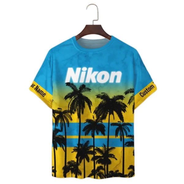 Nikon Palm Trees Pattern Hawaiian Photography Summer Pattern Premium T-Shirt All Over Prints Gift Loves BL1125A33NKTS - Image 2