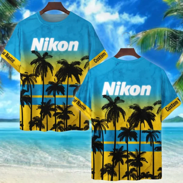 Nikon Palm Trees Pattern Hawaiian Photography Summer Pattern Premium T-Shirt All Over Prints Gift Loves BL1125A33NKTS