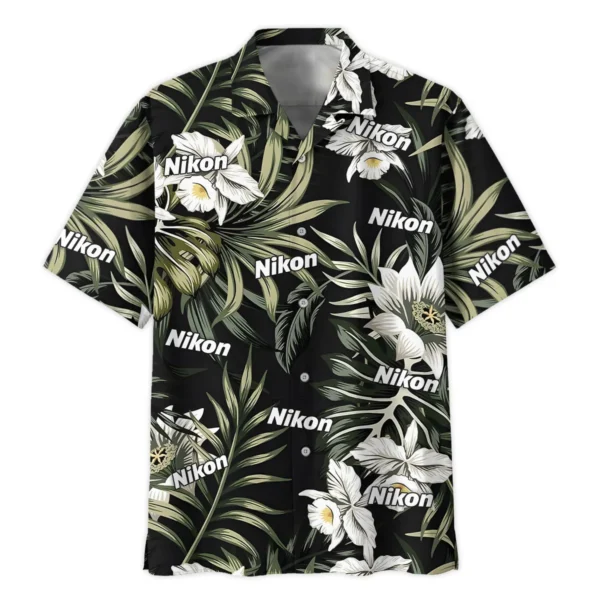 Nikon Tropical Palm Leaf Pattern Photography Summer Pattern Hawaiian Shirt All Over Prints Gift Loves BL1125A30NKHW - Image 2