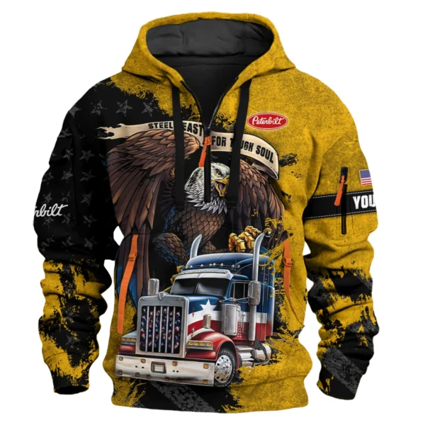 Peterbilt Gift For Truckers Exclusive Logo Hoodie Half Zip BLT11225A2PTB3HZ