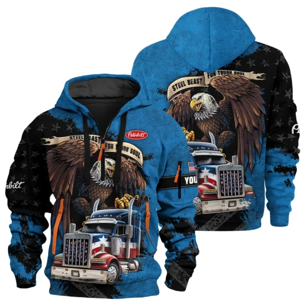 Peterbilt Gift For Truckers Exclusive Logo Hoodie Half Zip BLT11225A3PTB3HZ - Image 3