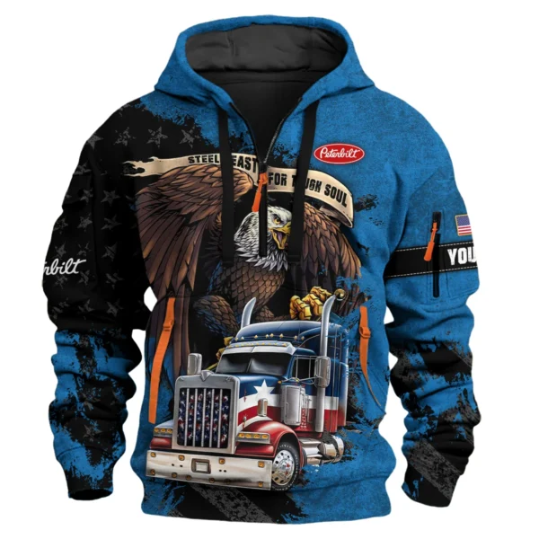 Peterbilt Gift For Truckers Exclusive Logo Hoodie Half Zip BLT11225A3PTB3HZ