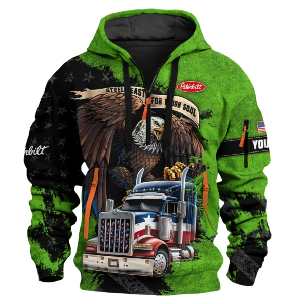Peterbilt Gift For Truckers Exclusive Logo Hoodie Half Zip BLT11225A4PTB3HZ