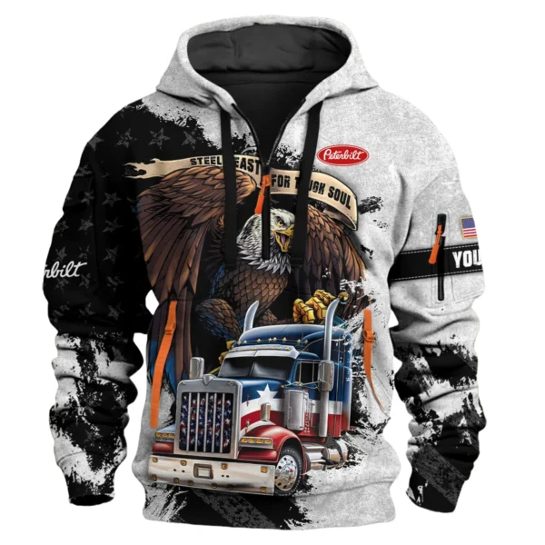 Peterbilt Gift For Truckers Exclusive Logo Hoodie Half Zip BLT11225A7PTB3HZ