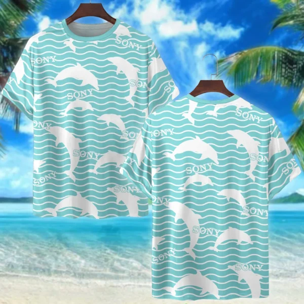 Sony Dolphins And Waves Photography Summer Pattern Premium T-Shirt All Over Prints Gift Loves BL1125A43SNTS