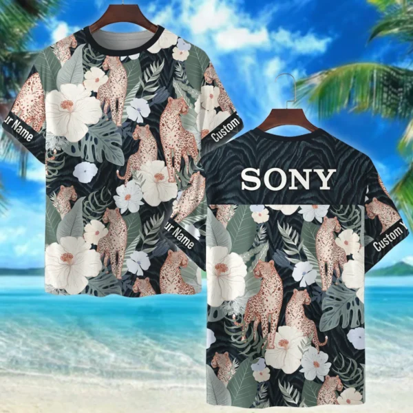 Sony Leopards And Tropical Flowers Photography Summer Pattern Premium T-Shirt All Over Prints Gift Loves BL1125A61SNTS