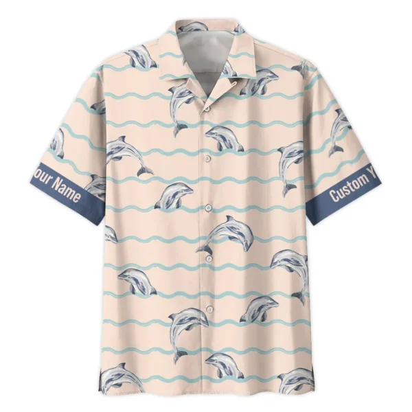 Sony Ocean Wave Jumping Dolphin Photography Summer Pattern Hawaiian Shirt All Over Prints Gift Loves BL1125A44SNHW - Image 2