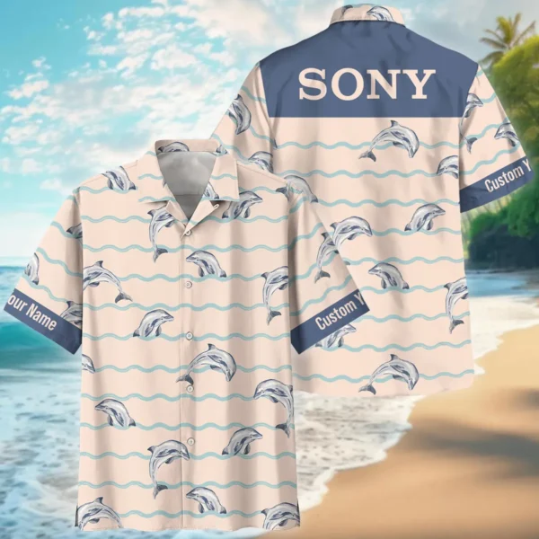 Sony Ocean Wave Jumping Dolphin Photography Summer Pattern Hawaiian Shirt All Over Prints Gift Loves BL1125A44SNHW