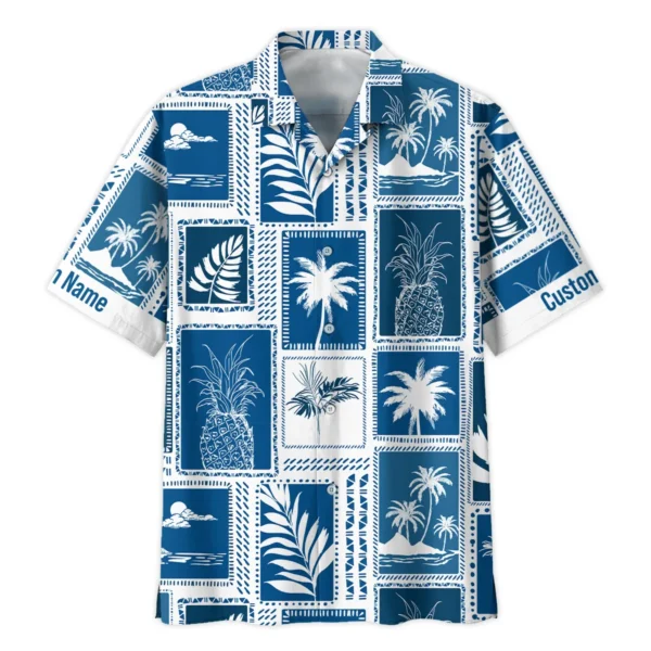 Sony Retro Monotone Blue Tropical Photography Summer Pattern Hawaiian Shirt All Over Prints Gift Loves BL1125A10SNHW - Image 2