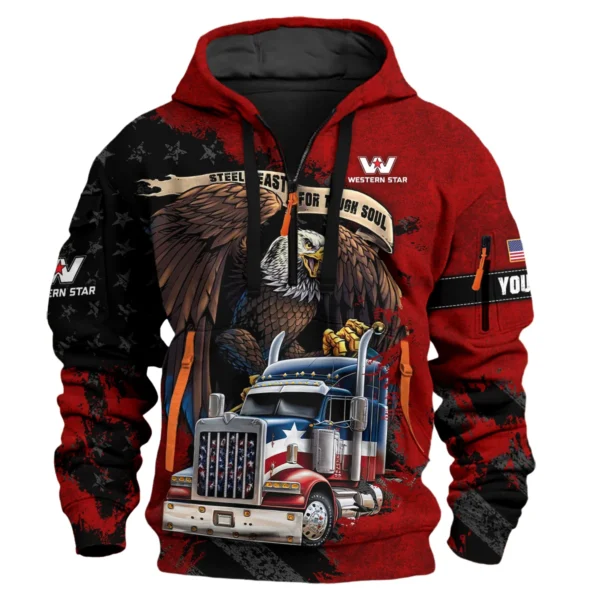 Western Star Gift For Truckers Exclusive Logo Hoodie Half Zip BLT11225A1WS3HZ