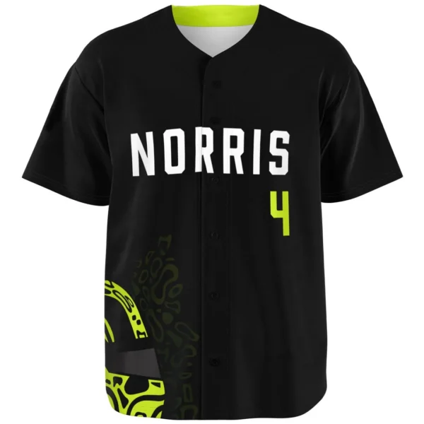 Norris - Fluro Helmet Black - McLaren F1 Baseball Jerseys BLNR16425A2BBJS - Image 2
