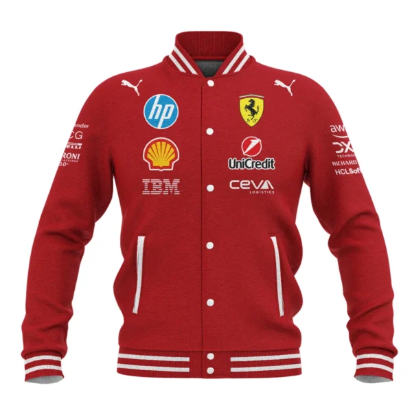 Charles Leclerc Scuderia Ferrari F1 Baseball Jacket BLFRR5425A1CL - Style 1 - Image 2