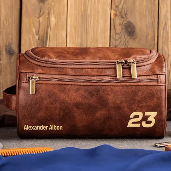 Alexander Albon Williams - Leather Toiletry Bag BL19425A23 - Dark Brown