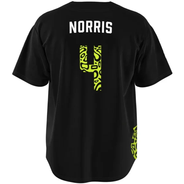 Norris - Fluro Helmet Black - McLaren F1 Baseball Jerseys BLNR16425A2BBJS - Image 3