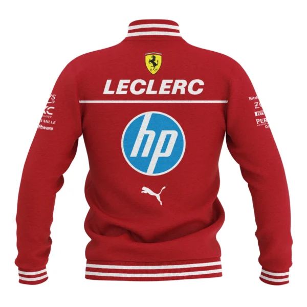 Charles Leclerc Scuderia Ferrari F1 Baseball Jacket BLFRR5425A1CL - Style 1 - Image 3