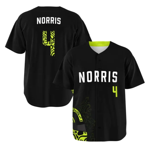 Norris - Fluro Helmet Black - McLaren F1 Baseball Jerseys BLNR16425A2BBJS