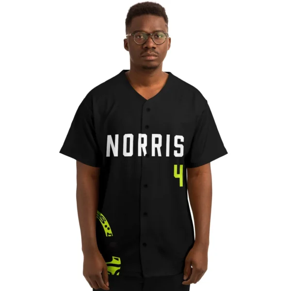 Norris - Fluro Helmet Black - McLaren F1 Baseball Jerseys BLNR16425A2BBJS - Image 4