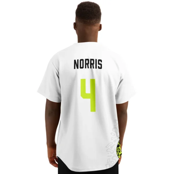 Norris - Fluro Helmet White - McLaren F1 Baseball Jerseys BLNR16425A3BBJS - Image 5