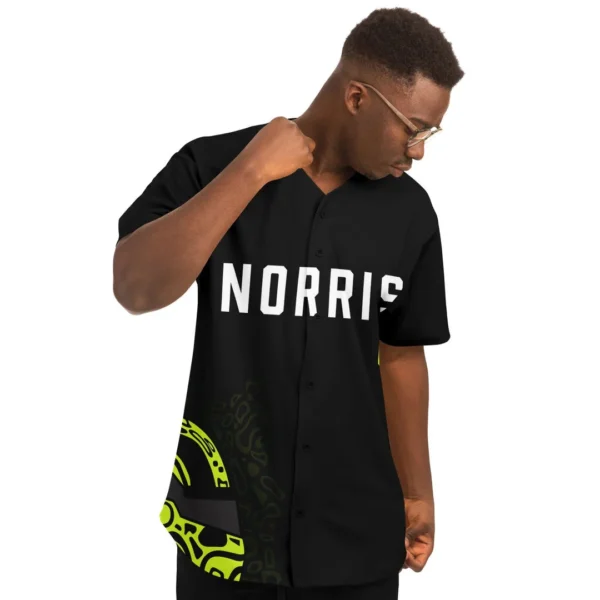 Norris - Fluro Helmet Black - McLaren F1 Baseball Jerseys BLNR16425A2BBJS - Image 6