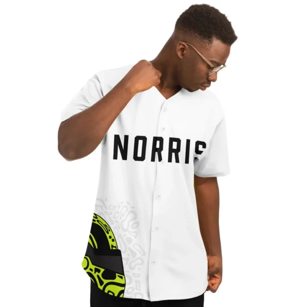 Norris - Fluro Helmet White - McLaren F1 Baseball Jerseys BLNR16425A3BBJS - Image 6
