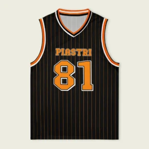 Oscar Piastri McLaren F1 Basketball Jersey BLF18525C1LBX - Pinstripe