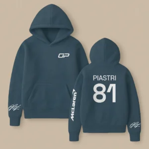 Oscar Piastri McLaren F1 Fashion Clothing For Racing Fans Unisex Hoodie BLOP25425 - Slate Navy
