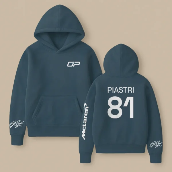 Oscar Piastri McLaren F1 Fashion Clothing For Racing Fans Unisex Hoodie BLOP25425 - Slate Navy