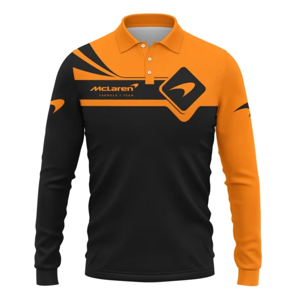 Oscar Piastri McLaren F1 Long Polo Shirt All Over Prints BLMCL5525A3LPL - Image 2