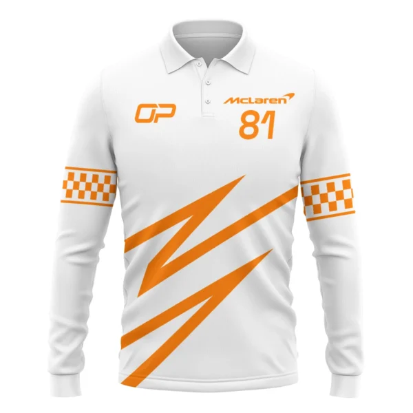 Oscar Piastri McLaren F1 Long Polo Shirt All Over Prints BLOP10425A4LPL - Image 2