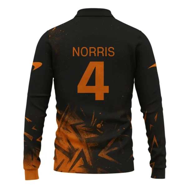 Lando Norris McLaren F1 Long Polo Shirt All Over Prints BLMCL3525A3NRLPL - Image 3