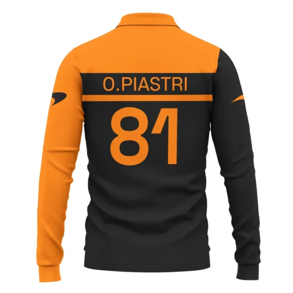 Oscar Piastri McLaren F1 Long Polo Shirt All Over Prints BLMCL5525A3LPL - Image 3
