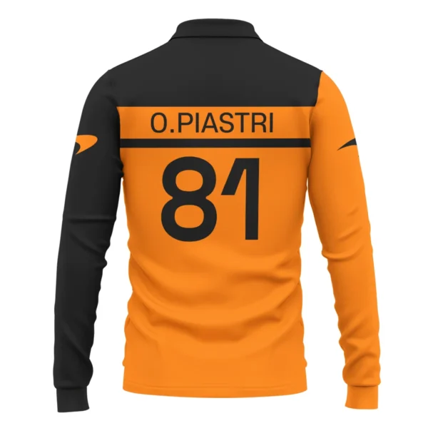 Oscar Piastri McLaren F1 Long Polo Shirt All Over Prints BLMCL5525A4LPL - Image 3